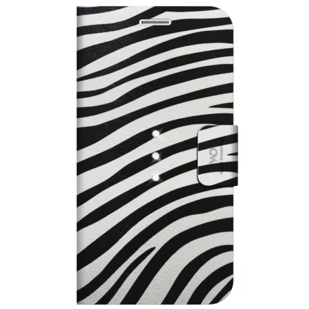 White Diamonds Swarovski Wallet for Galaxy S6 (Black/White Zebra)