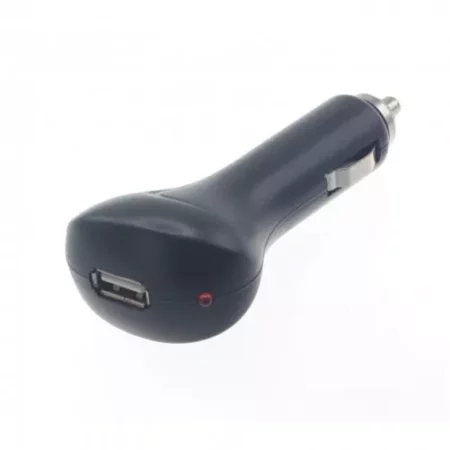 USB LED car charger Safe fast power supply from 12V 5V/1A lighter socket long black
