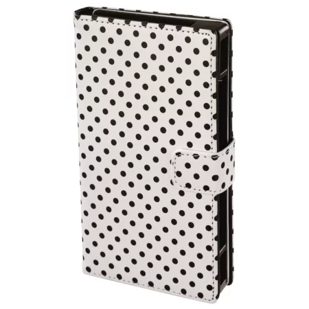 Hama "Push" Booklet Case, dot design, size 1 (4 - 4.5" displays), white / black