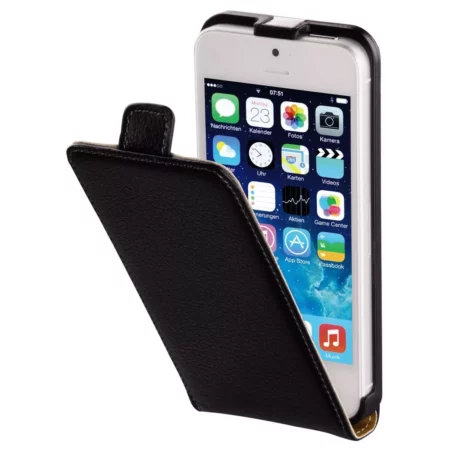 Hama Smart Case for Apple iPhone 5 / 5s / 5c / SE 2020 real black leather