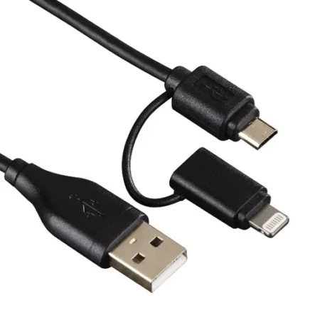 HAMA 2in1 micro USB + Apple Lightning Adapter for charging, sending and synchronizing data