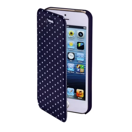 Hama Booklet Case for iPhone 5 / 5s / 5c / SE navy blue, shining in the dark