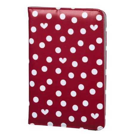 ELLE Universal 7 Inch Tablet Case, red / white hearts dots