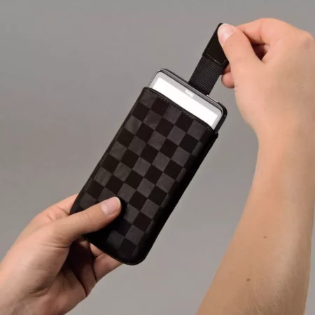 HAMA POSSIBILITY PERSULE, LEATHER, brown, Roz L 12.8cm Universal vertical holster on the belt