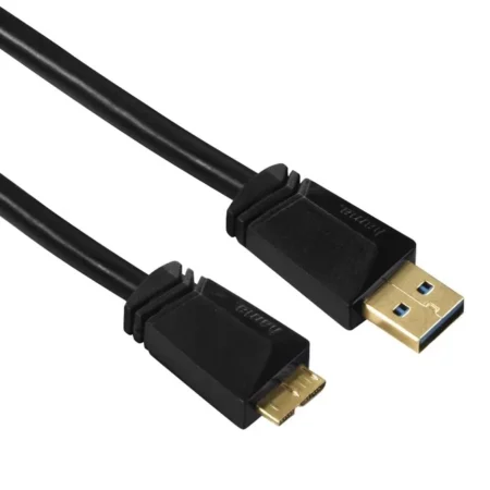 Hama Micro USB 3.0 Cable, gold-plated, double shielded, black, 1.80 M 6 ft