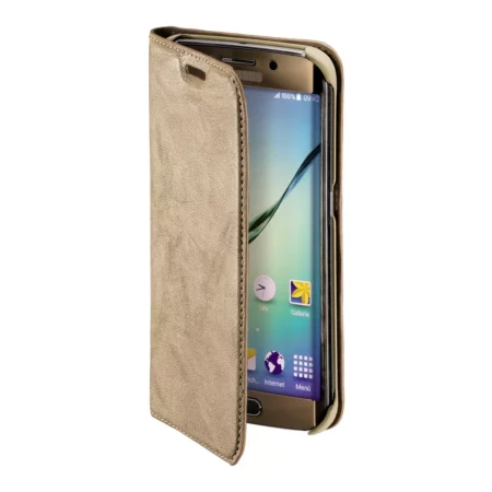 Hama Guard Case for Samsung Galaxy S6 edge cards Portfolio beige leather