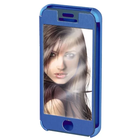 Hama "Mirror" Booklet Case for Apple iPhone 5 / 5s, blue / silver