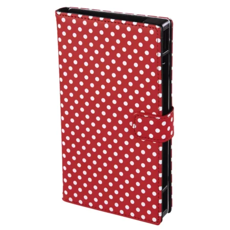 ama "Push" Booklet Case, dot design, size 1 (4 - 4.5" displays), red / white