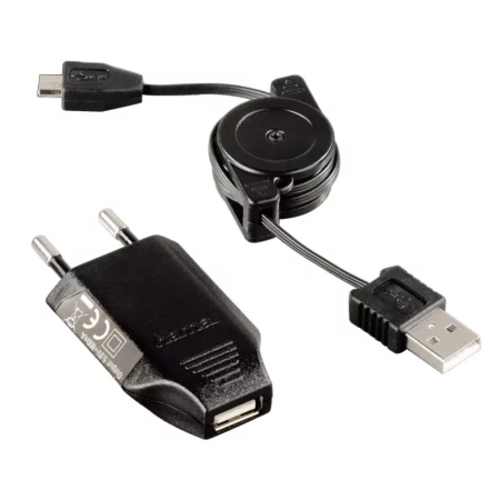 HAMA 230V USB ROLL-UP Micro-USB charger