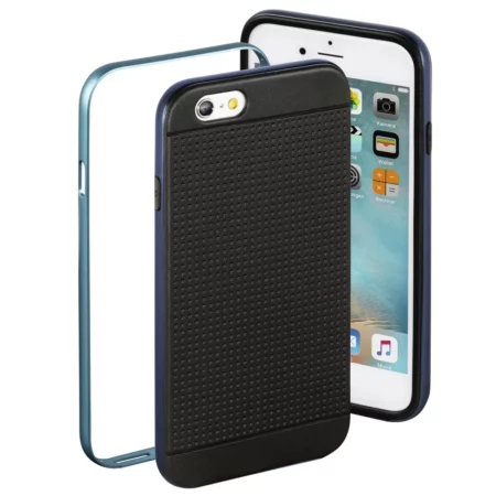 Hama Planet Case Apple iPhone 6/6s, anthracite/blue, metal housing + frames