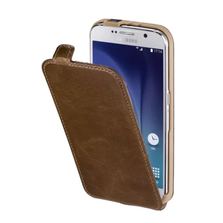 Hama Prime Line Case with flap for Samsung Galaxy S6, leather, brown