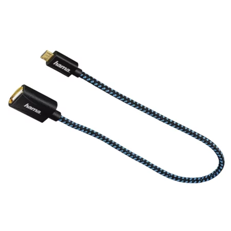 Hama Cable adapter micro USB 2.0 OTG, Gold-plated, shielded, 10in 25cm